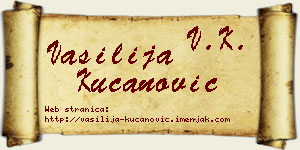 Vasilija Kucanović vizit kartica